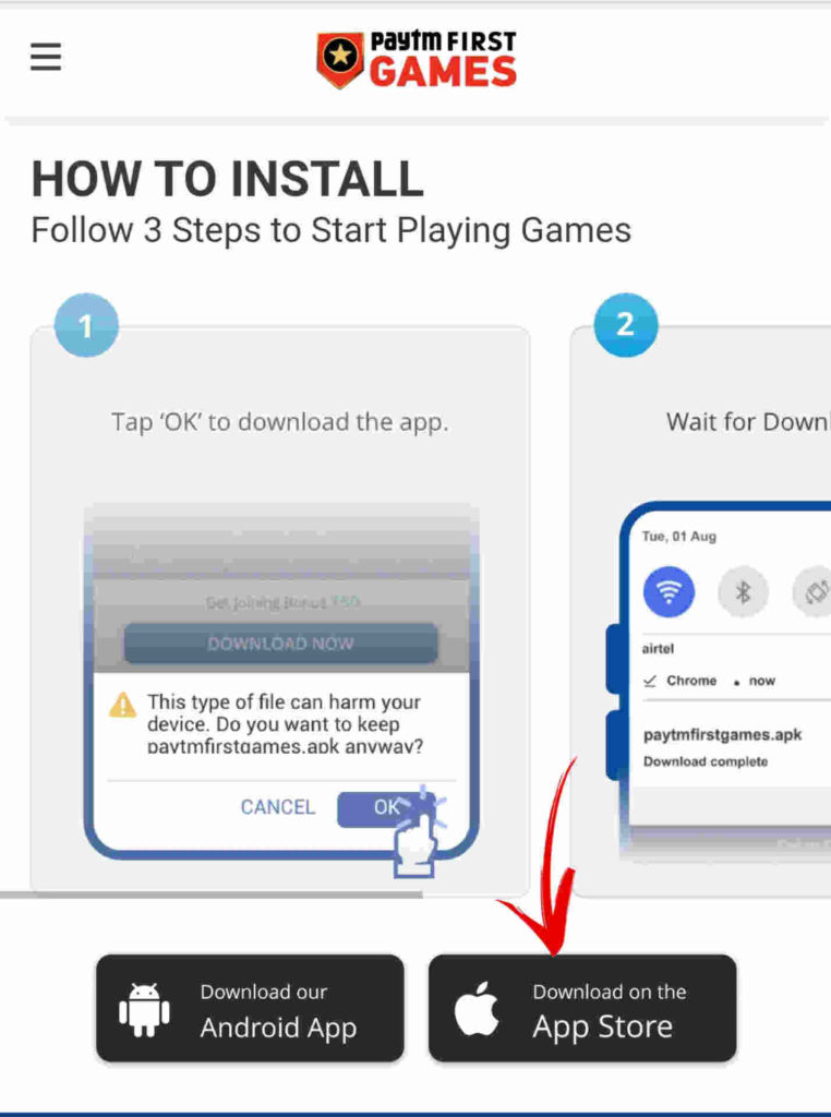 paytm first games apk for ios