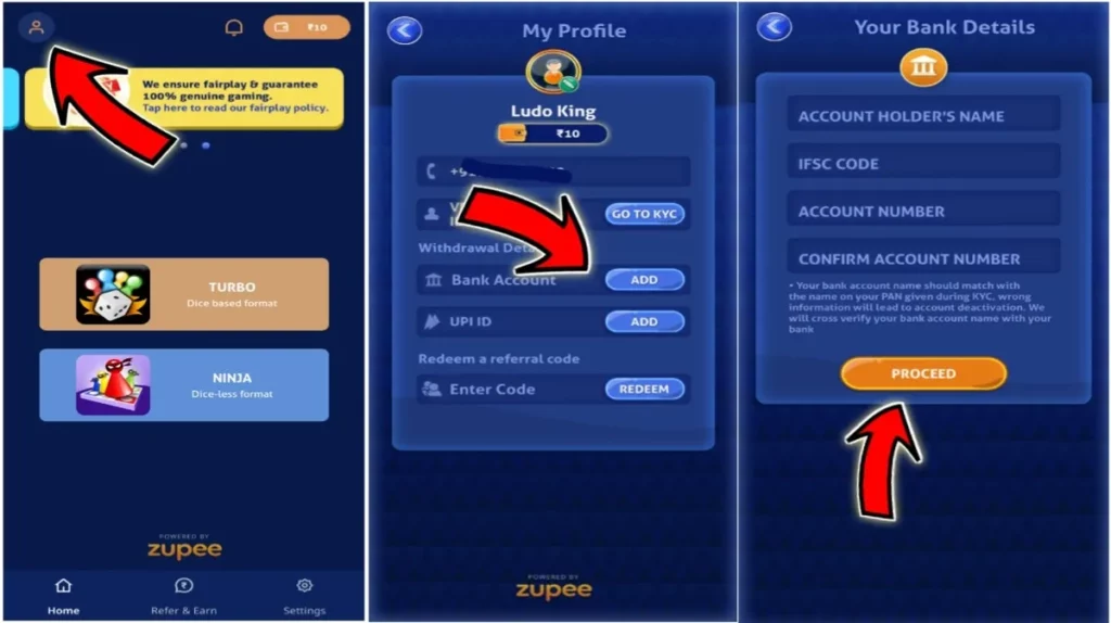 How To Add Bank Account in Ludo Supreme