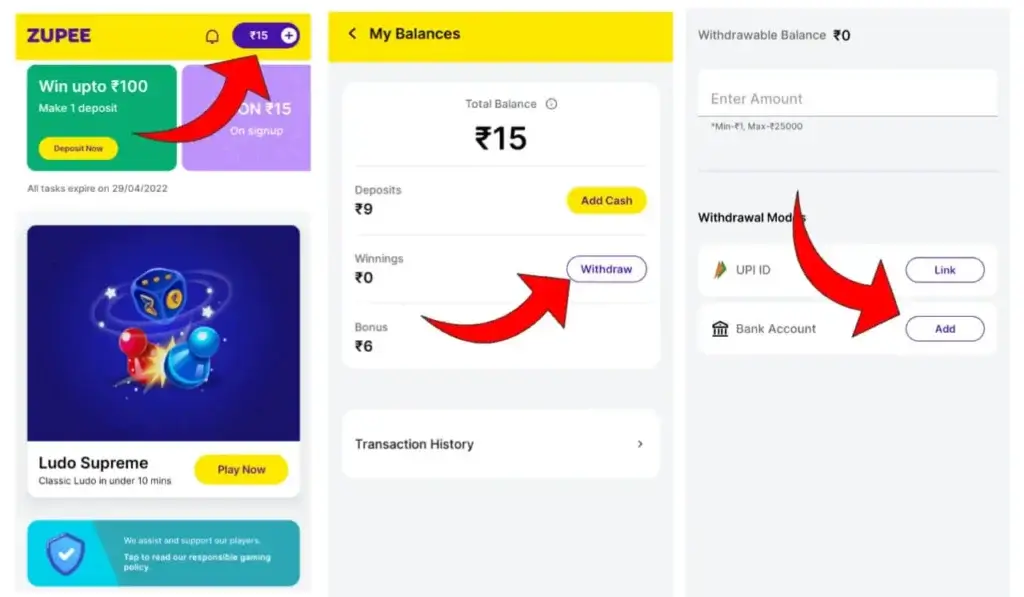 How To Withdraw From Zupee zupee app money withdraw