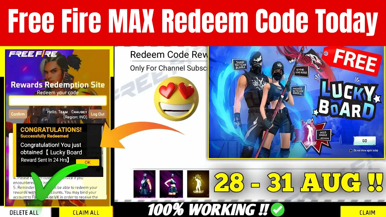 Garena Free Fire MAX Redeem Code Today